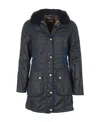 Barbour Hooded Parka Coat In Black