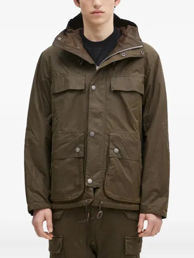 Barbour Hooded Pocket Jacket In Brown
