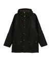 Barbour Hooded Snap-fit Coat In Black