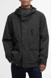 Barbour Hooded Waterproof Jacket In Black