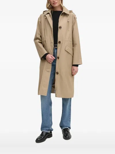 Barbour Hooded Zip-closure Coat In Neutral