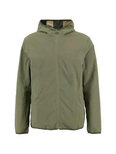 Barbour Hooded Zip-up Jacket In Green