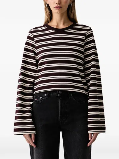 Barbour Horizontal-stripe Long-sleeve T-shirt In Black