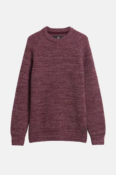 Barbour Chunky-knit Raglan-sleeve Sweater In Burgundy