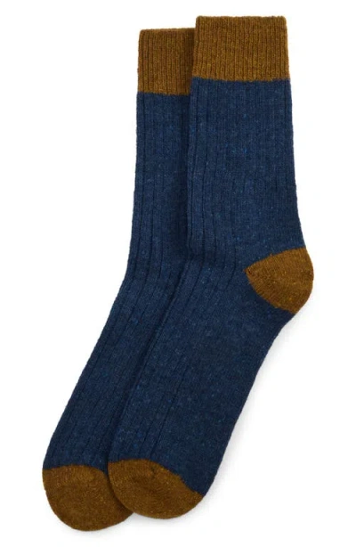Barbour Houghton Wool Blend Socks In Blue