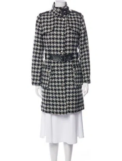 Pre-owned Barbour Houndstooth Print Coat In Multicolor