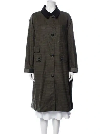Pre-owned Barbour Houndstooth Print Jacket In Green