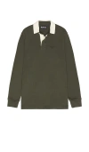 Barbour Howtown Mens Long Sleeve Rugby In 올리브