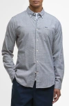 Barbour Huntly Mini Houndstooth Check Cotton Button-down Shirt In Blue