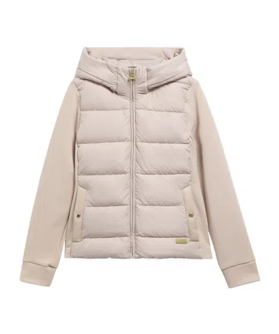 Barbour Hybrid Hooded Quilted Jacket In Neutral