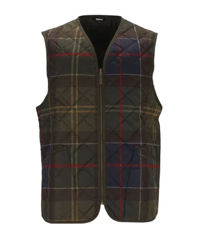 Barbour Icons Collection Tartan Boston Quilted Liner Gilet In Green