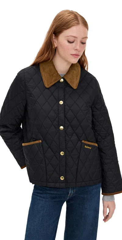 Barbour Liddesdale Cropped Icons Quilted Jacket In Black