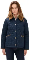 Barbour Icons Cropped Liddesdale Quilted Jacket Navy/classic In Blue