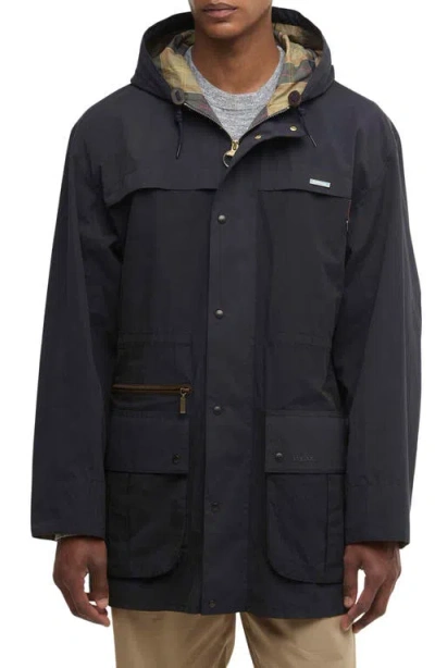 Barbour Icons Durham Waterproof Hooded Raincoat In Blue