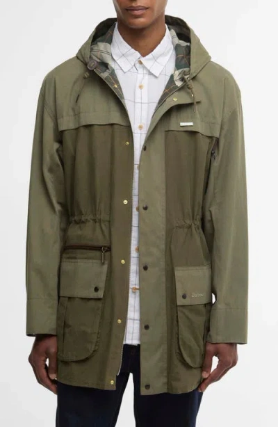 Barbour Icons Durham Waterproof Hooded Raincoat In Green