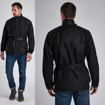 Pre-owned Barbour Icons International Wax Jacket / Mwx1557bk51 In Black