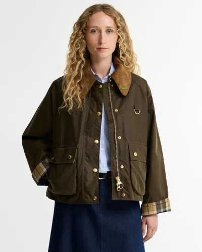 Barbour Icons Modern Spey Womens Wax Jacket In Green