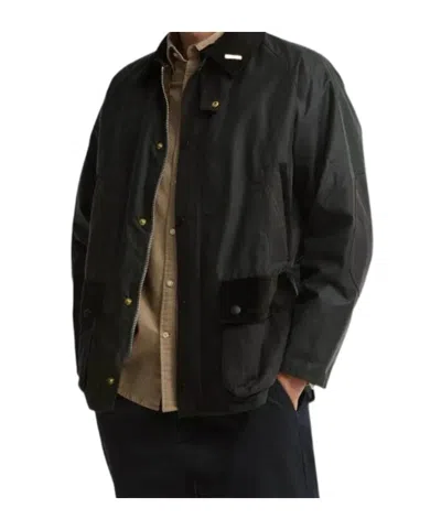 Barbour Icons Patch Bedale Wax Jacket In Black