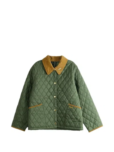 Barbour Icons Quilted Corduroy-collar Jacket In Green
