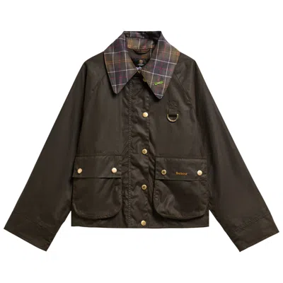 Pre-owned Barbour Icons Quilted Spey Wax 'olive/classic' | Green | Women's Size 12