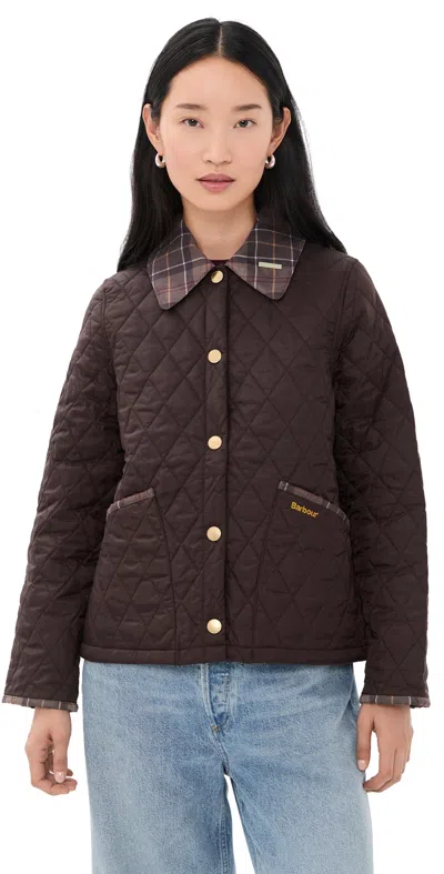 Barbour Icons Tartan Collar Cropped Liddesdale Quilted Jacket Rustic/muted