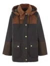 Barbour Imelda Diamond-quilted Corduroy-paneled Coat In Brown