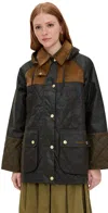 Barbour Imelda Water Repellent Mixed Media Jacket With Removable Hood In Gray