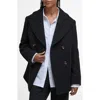 Barbour Indie Wool Blend Peacoat In Black