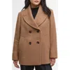 Barbour Indie Wool Blend Peacoat In Brown
