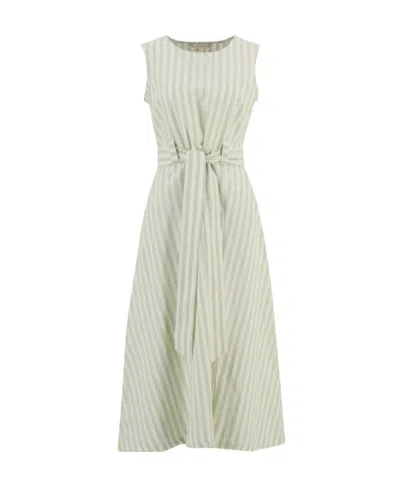 Barbour Inez Striped Midi Dress In Green