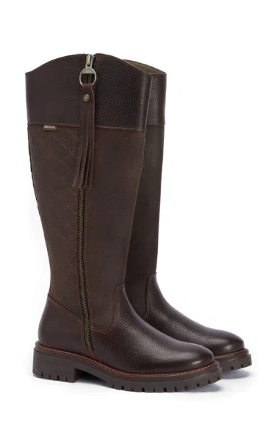 Barbour Ingrid Tall Boot In Brown Leather