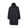 Barbour International Barbour X Ks 'bedale' Cotton Long Parka Coat In Blue