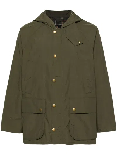 Barbour International Bedale Showerproof Hooded Jacket In Green