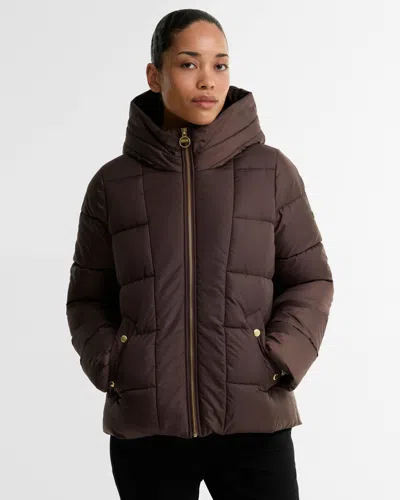 Barbour International Brantley Womens Puffer Jacket In Burgundy