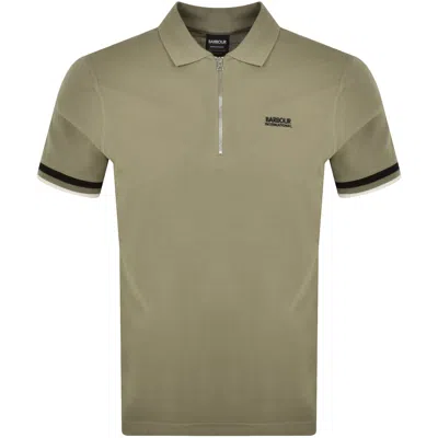 Barbour International Buxton Polo T Shirt Khaki In Green