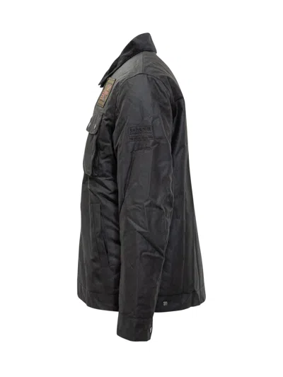 Barbour International Classic Waxed Jacket Steve Mcqueen Edition In Black