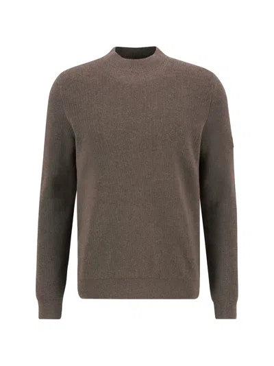 Barbour International Crawley Ribbed-knit Sweater In Brown