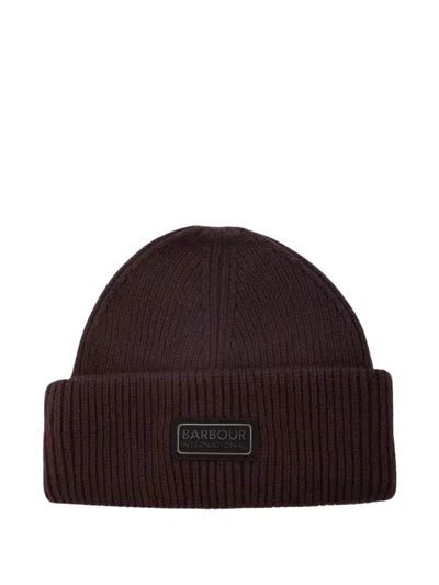 Barbour International Craywell Logo-patch Beanie Hat In Brown