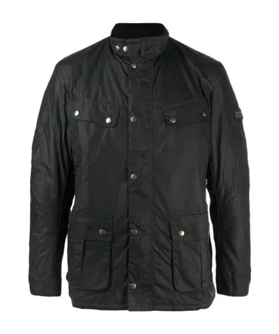 Barbour International Duke Wax Jacket In Black