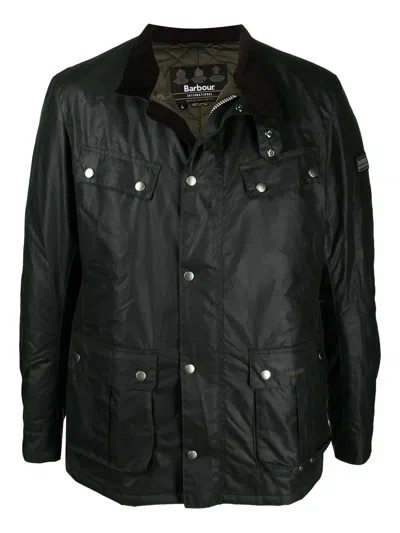 Barbour International Embroidered-logo Jacket In Green