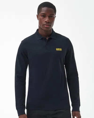 Barbour International Essential Mens Long Sleeve Polo In Black