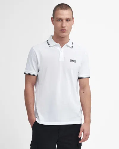 Barbour International Evan Mens Tipped Polo Shirt In White