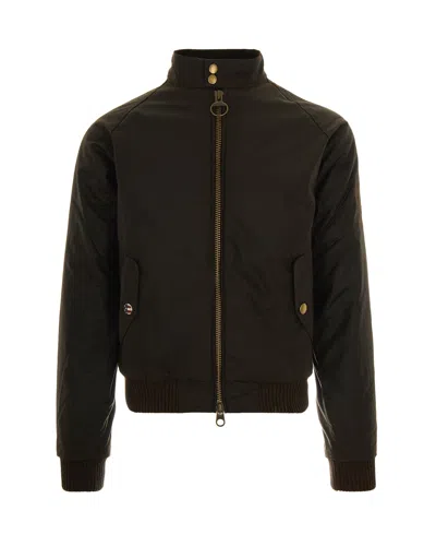 Barbour International Giubbino Merchant Wax Olive In Black