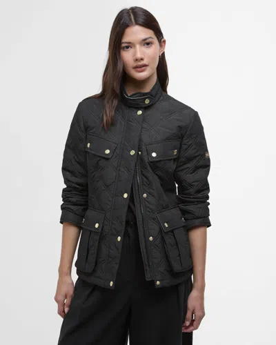 Barbour International Halsey Womens Quilted Jacket In Black