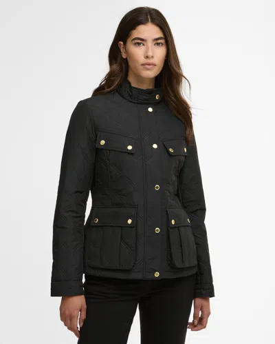Barbour International Halsey Womens Quilted Jacket In Black