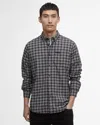 Barbour International Hawks Mens Check Long Sleeve Oxford Shirt In Gray