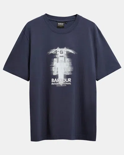 Barbour International Hocking Mens Graphic T-shirt In Blue