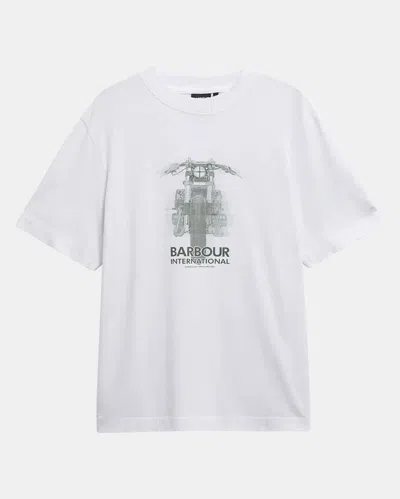 Barbour International Hocking Mens Graphic T-shirt In White