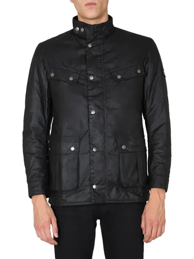Barbour Duke Jacket In Waxed Cotton In Black