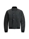 Barbour International Traction Waxed Button-fastening Flap-pocket Jacket In Black